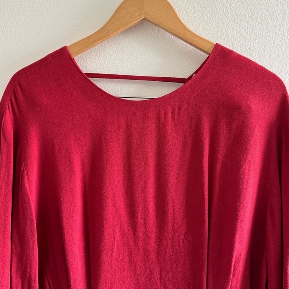 IRO Broken Open Back Relax Long Sleeve Red Mini Dress size 36/US 4 - Picture 6 of 16